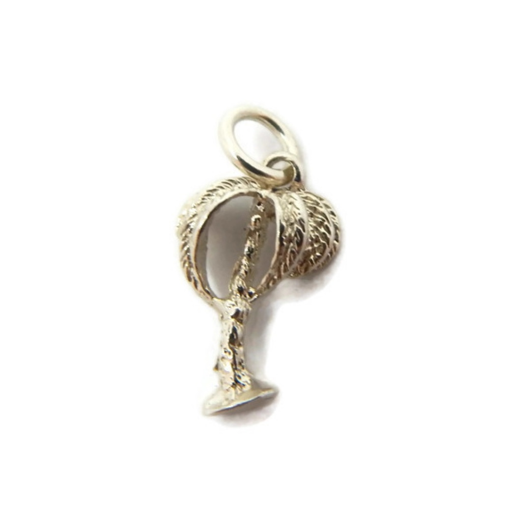 Palm Tree Pendant Charm .925 Sterling Silver